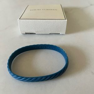 David Yurman M/L Blue Rubber Cable Bracelet
